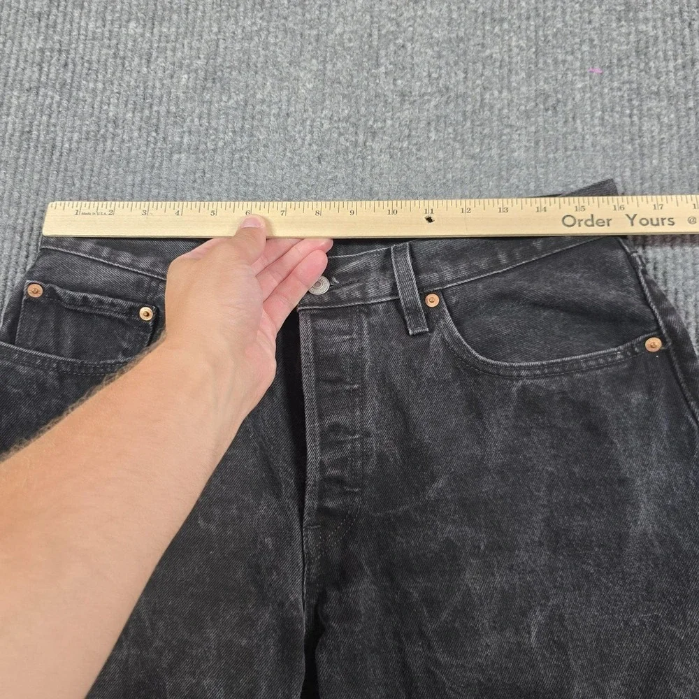 Levi's 501 '90s Jeans Mens 30x30 Black Stone Wash Relaxed Straight Button Fly